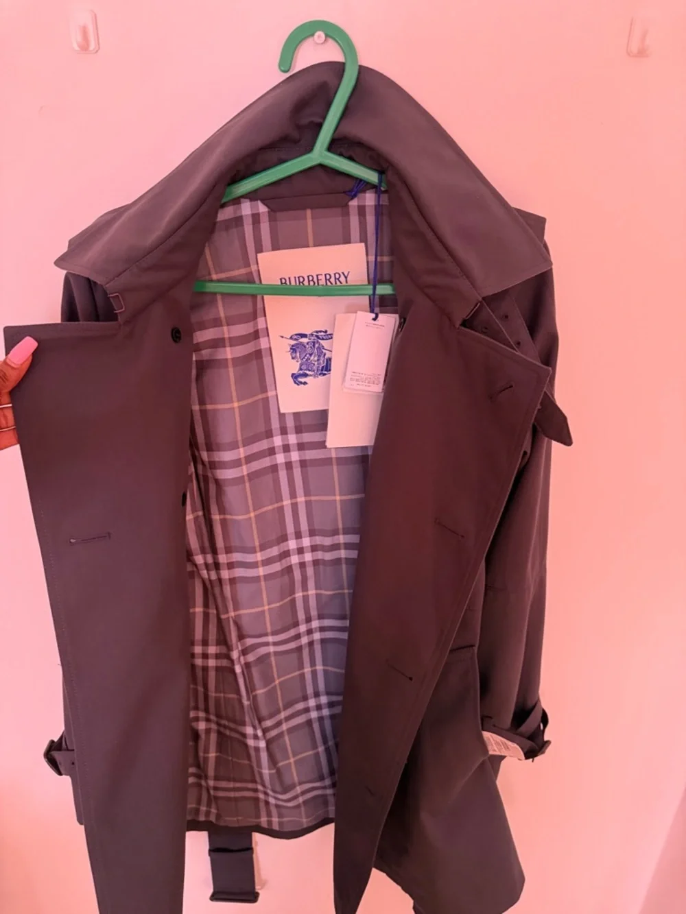 Burberry Navy Double-Breasted Short Trench Coat - Picture 12 of 15